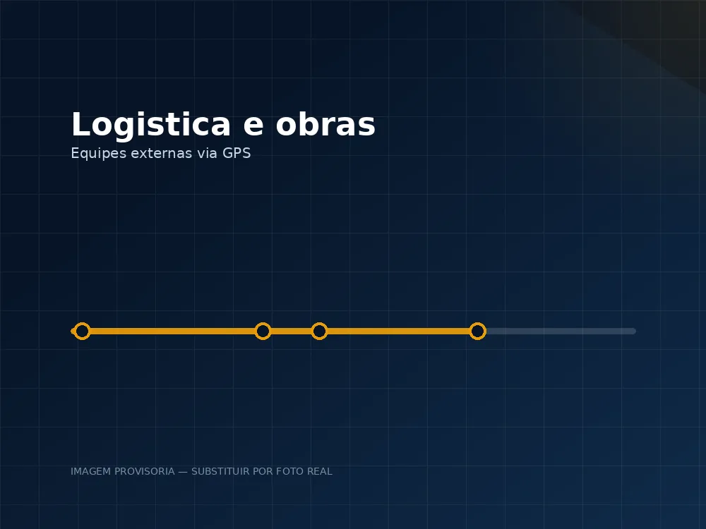 Profissional de logística registrando o ponto pelo celular em campo.